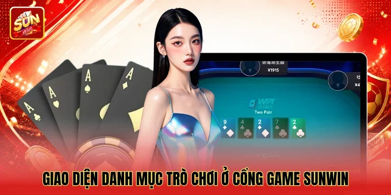 Alt: Giao diện danh mục trò chơi ở cổng game Sunwin Giao diện danh mục trò chơi ở cổng game Sunwin