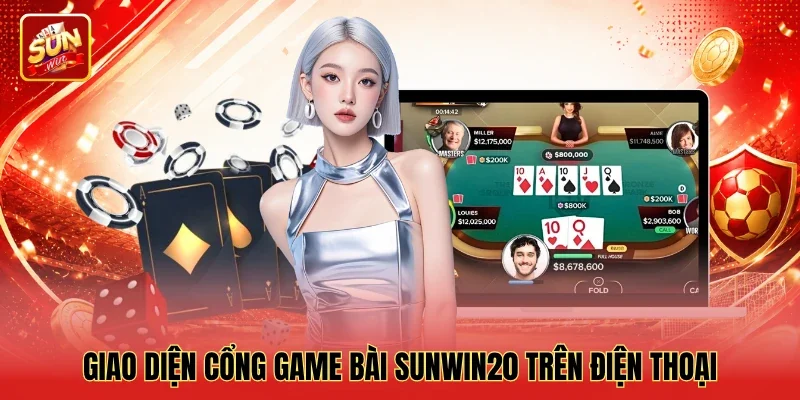 Giao diện cổng game bài Sunwin20 trên điện thoại